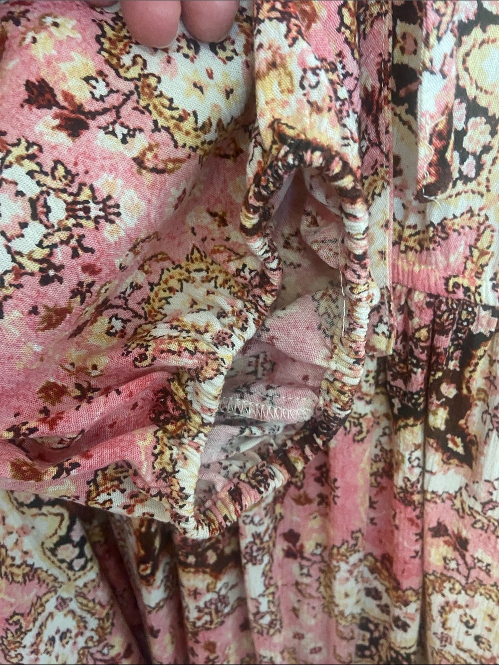 torrid Pink patchwork 3/4 sleeve, tiered Midi Dress Size 2xl - Picture 2 of 7